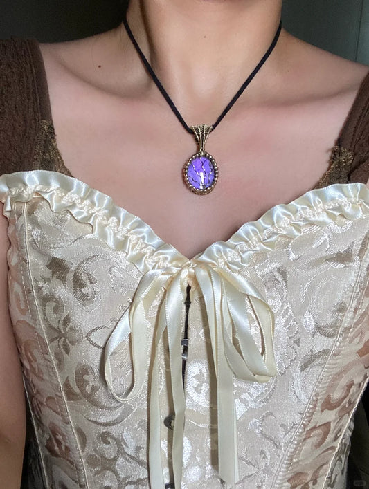 Day 49 Purple Labradorite wire weave pendant