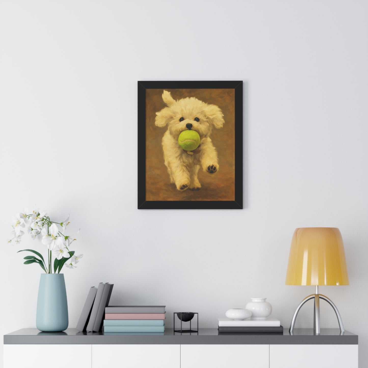 Framed Pet Handmade Oil Painting Style