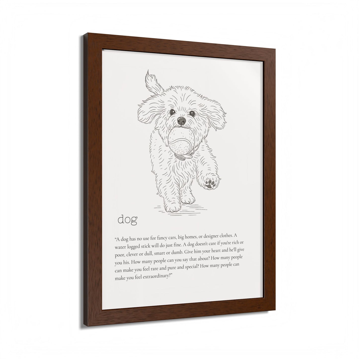 Dog-Themed Framed Poster Dog Lover's Art