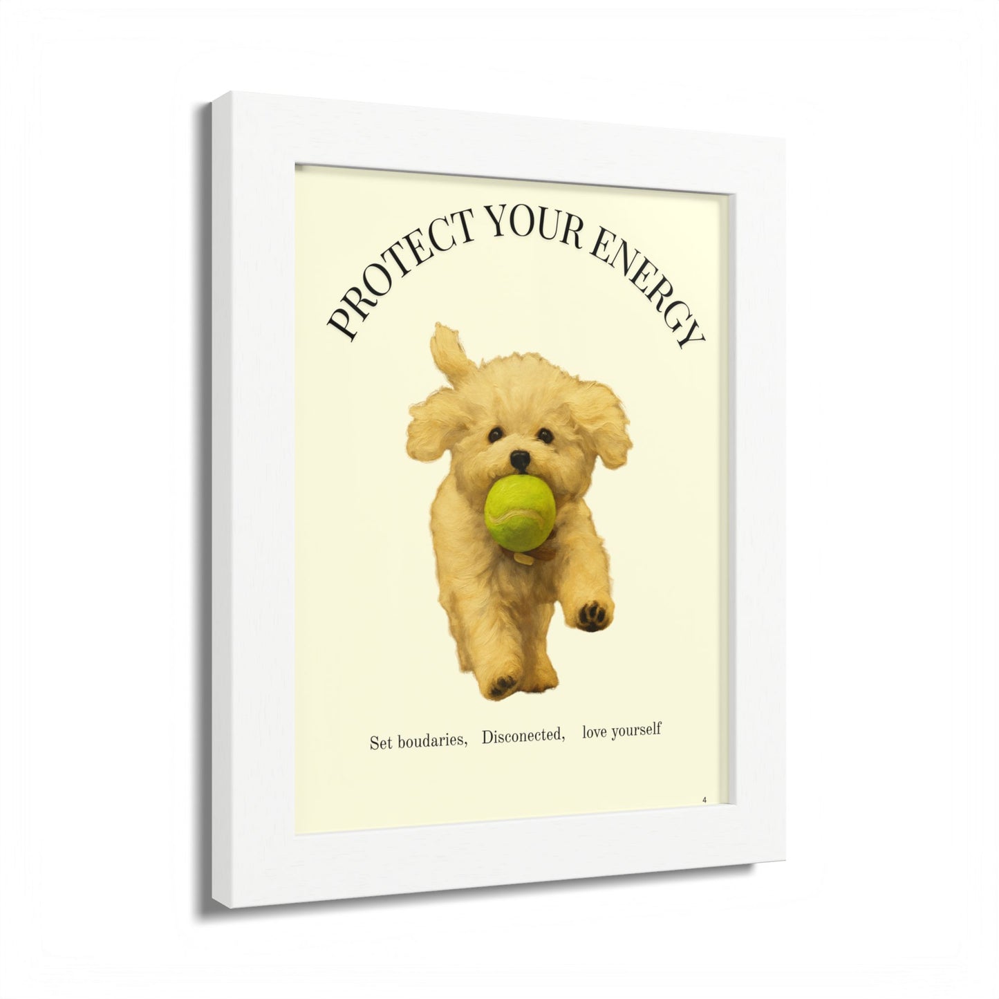 Protect Your Energy Poster Framed Dog Art Print