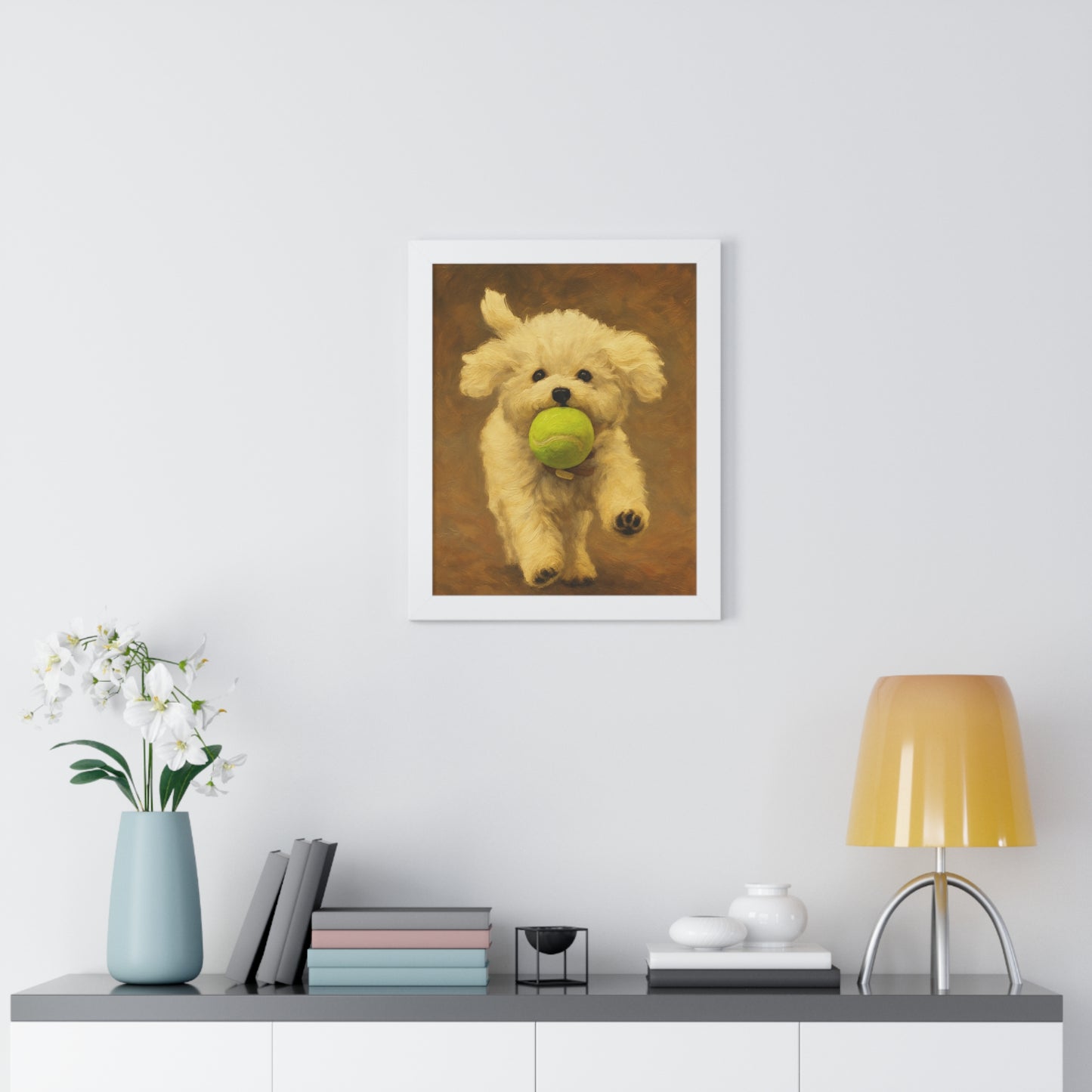 Charming Dog Framed Poster, Cute Puppy Wall Art, Pet Lover Gift, Home Decor, Animal Wall Decor, Dog Lover Gift