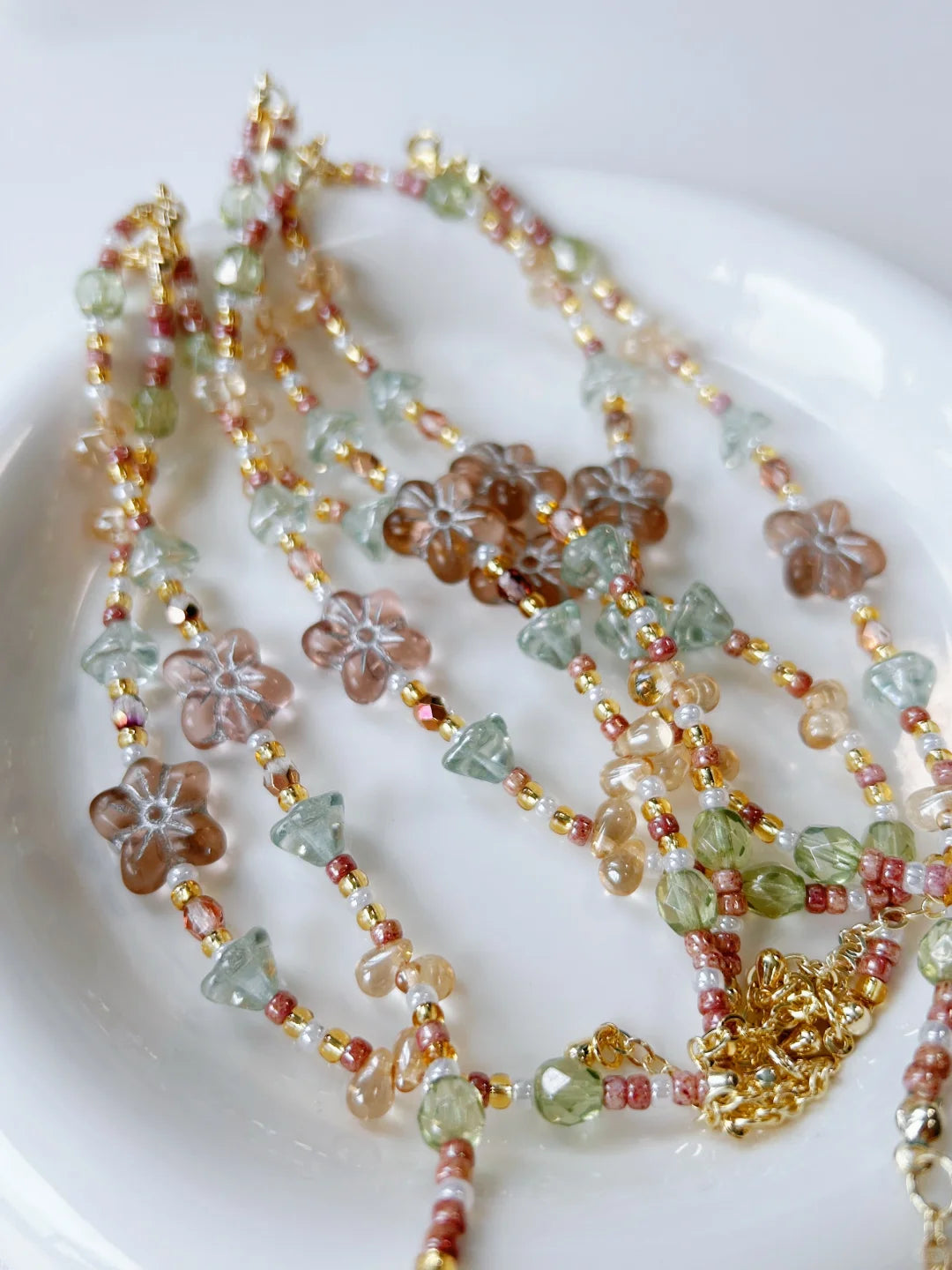 Pink Floral Glaze Bracelet