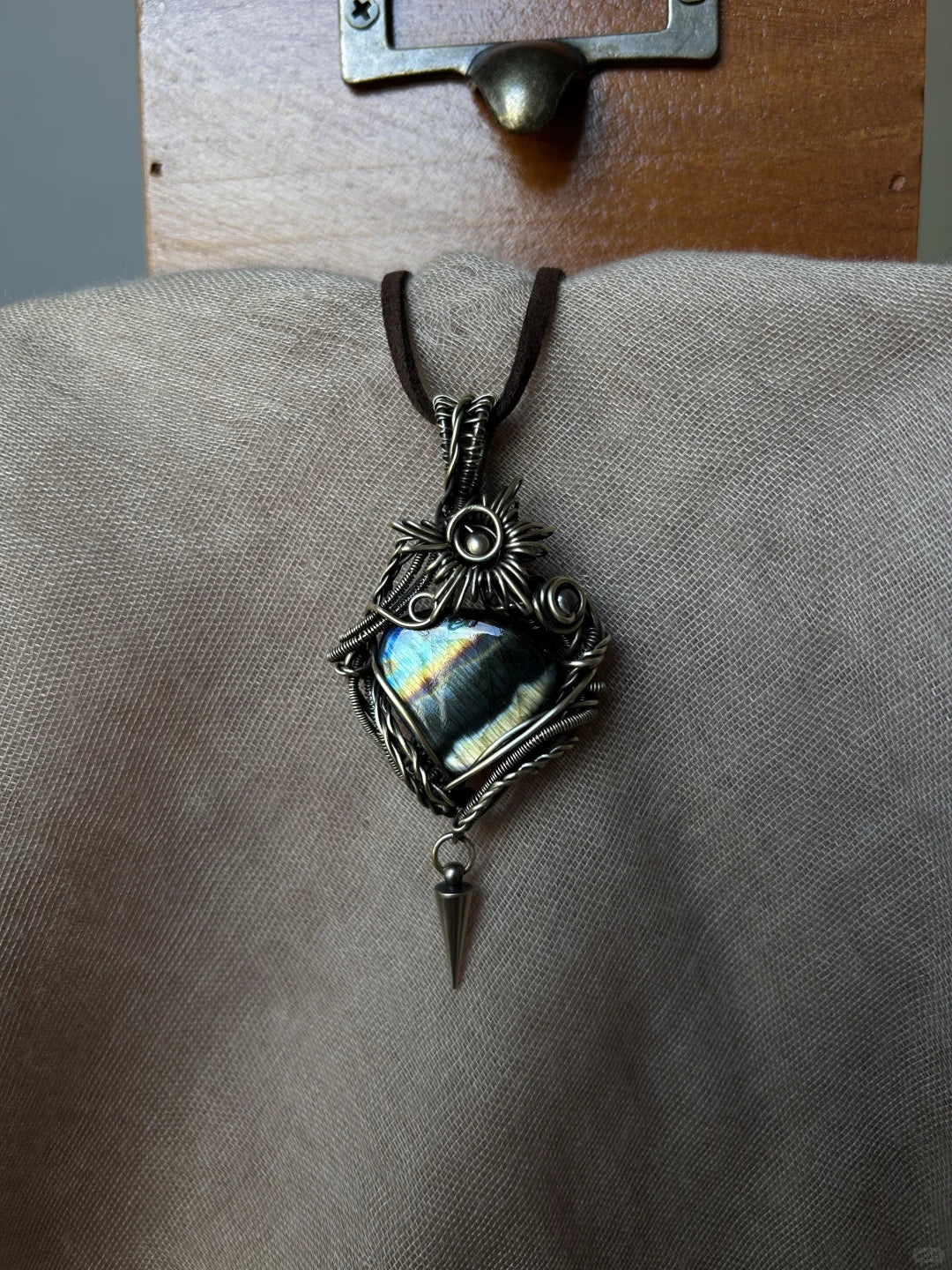 Labradorite Colourful Square Pendant