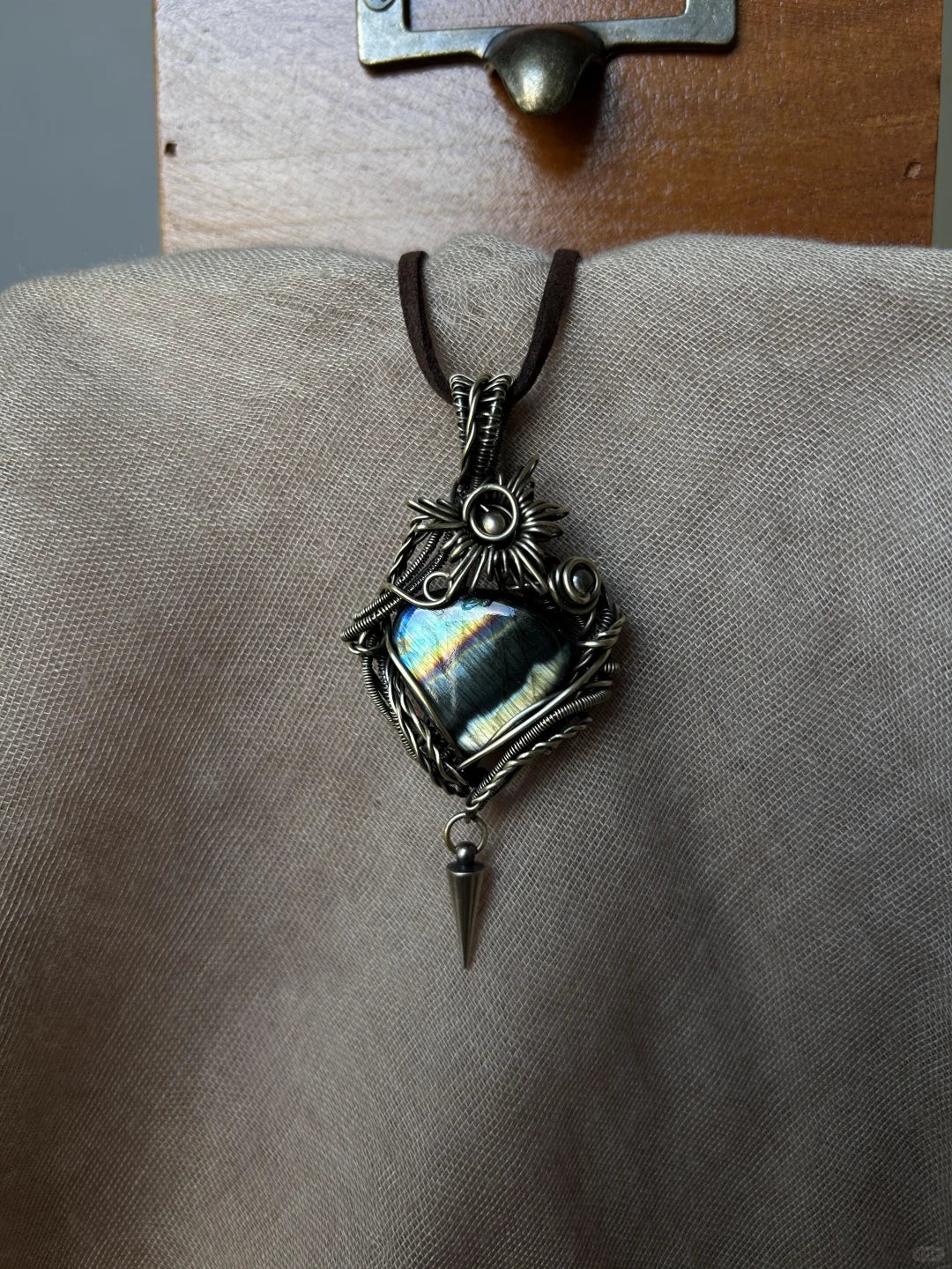 Labradorite Colourful Square Pendant