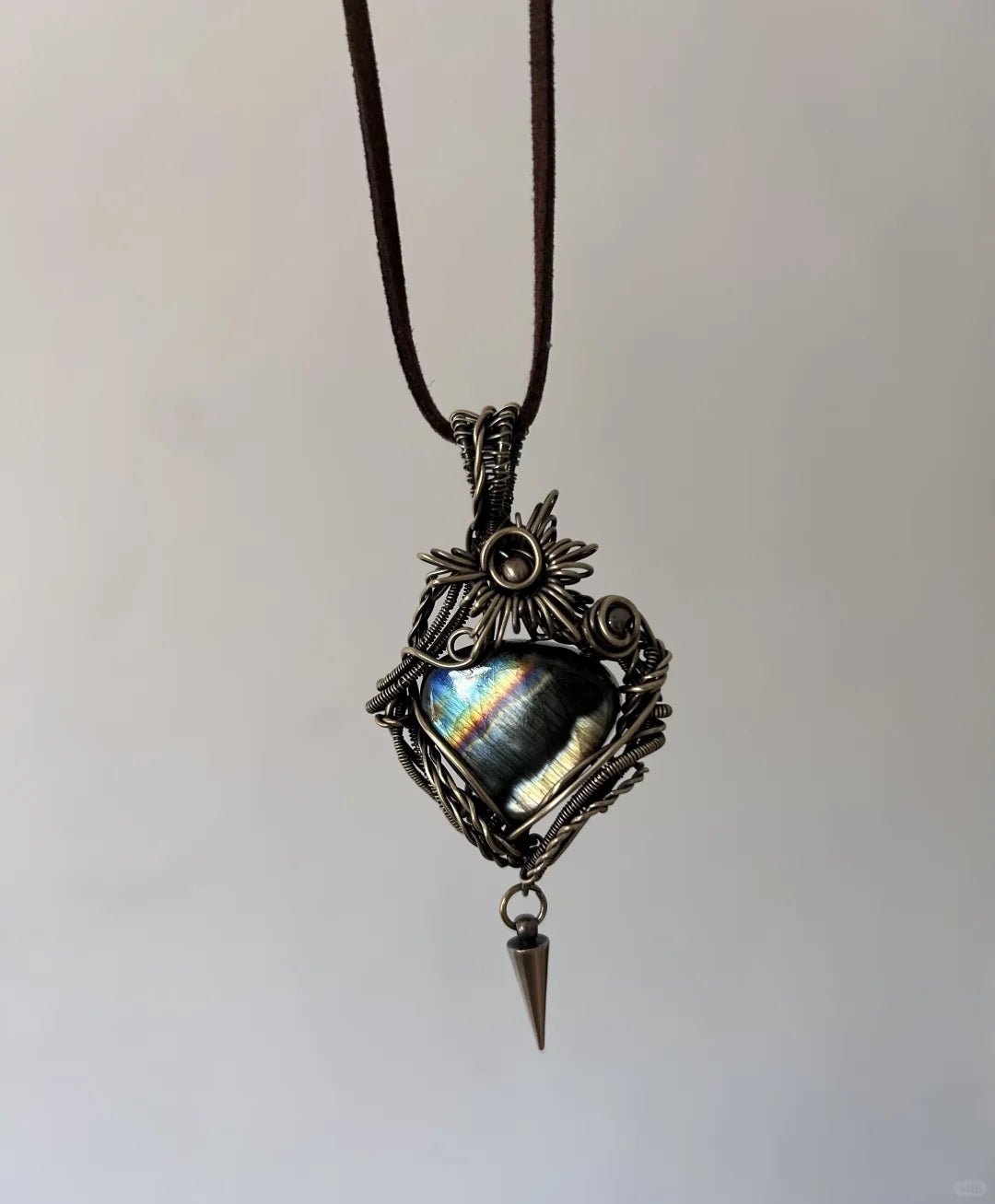 Labradorite Colourful Square Pendant