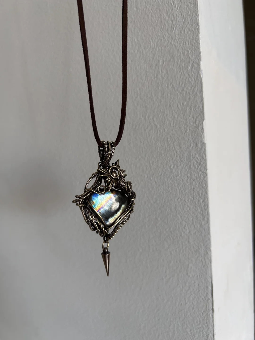 Labradorite Colourful Square Pendant