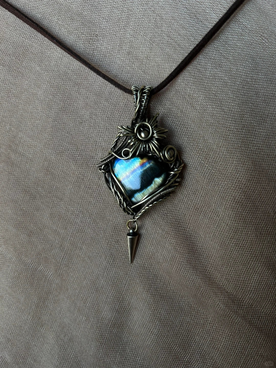 Labradorite Colourful Square Pendant