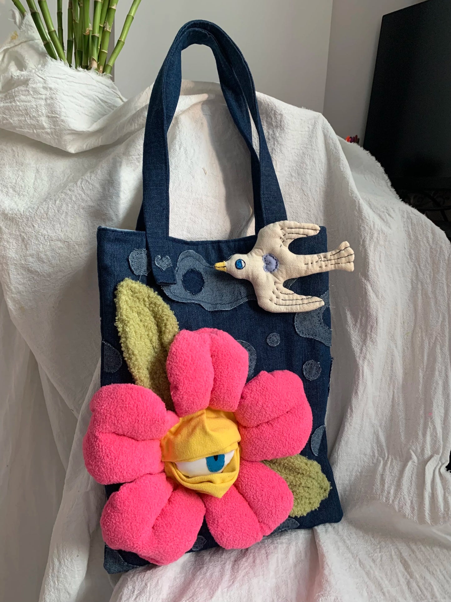 Flowers and Swallow Bag