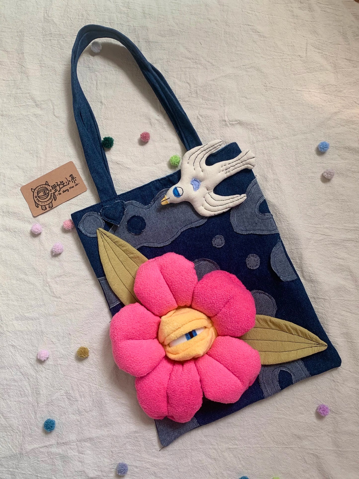Flowers and Swallow Bag