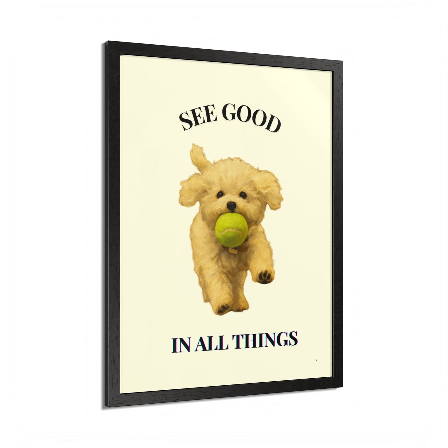 See Good in all things Framed Dog Poster Pet Customized