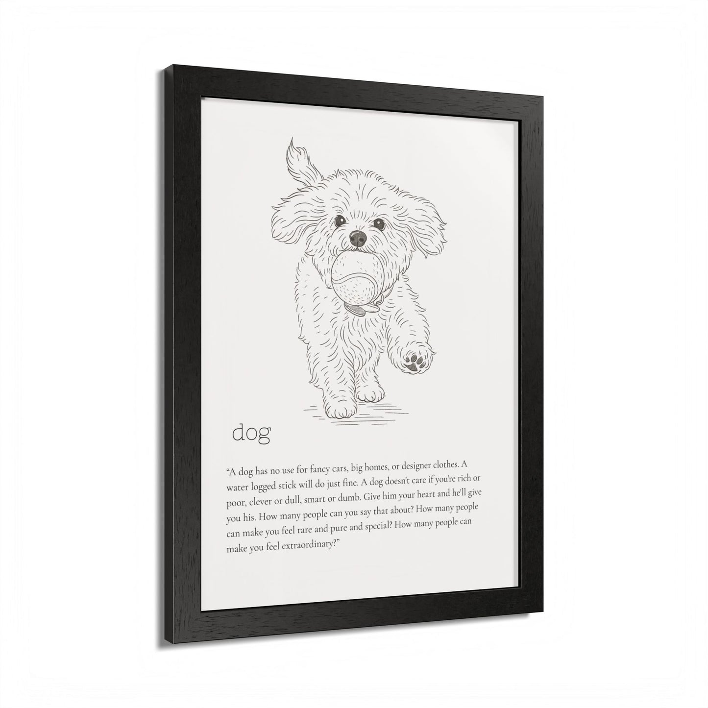 Dog-Themed Framed Poster Dog Lover's Art