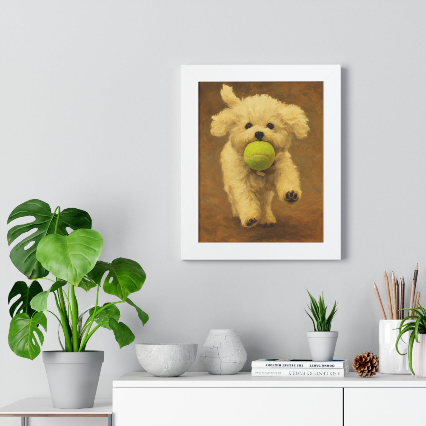 Framed Pet Handmade Oil Painting Style