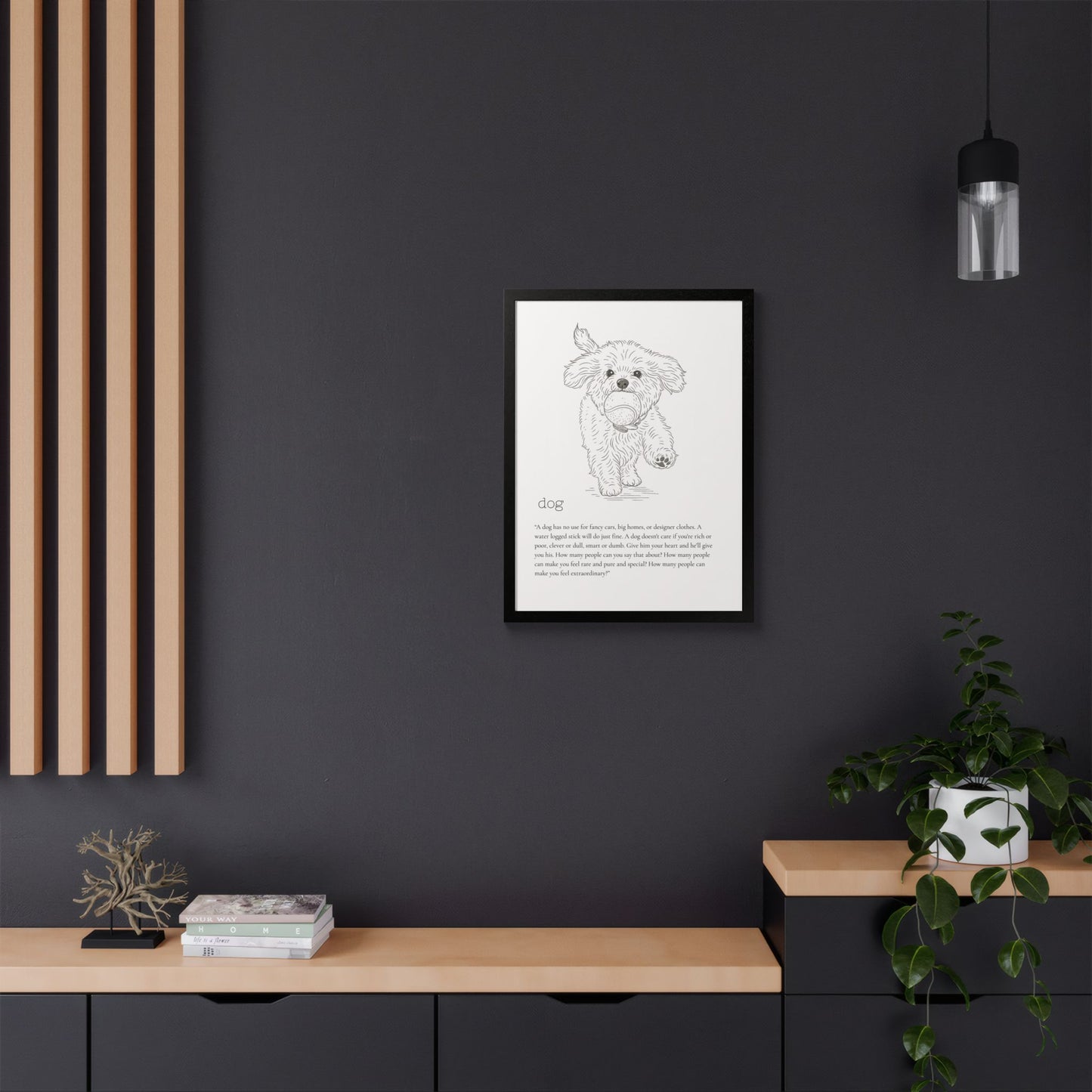 Dog-Themed Framed Poster Dog Lover's Art