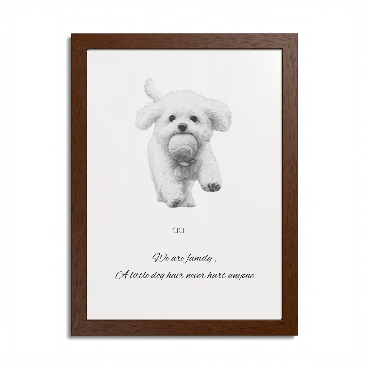 We Are Family Dog Name Personalized Framed Dog Family Poster