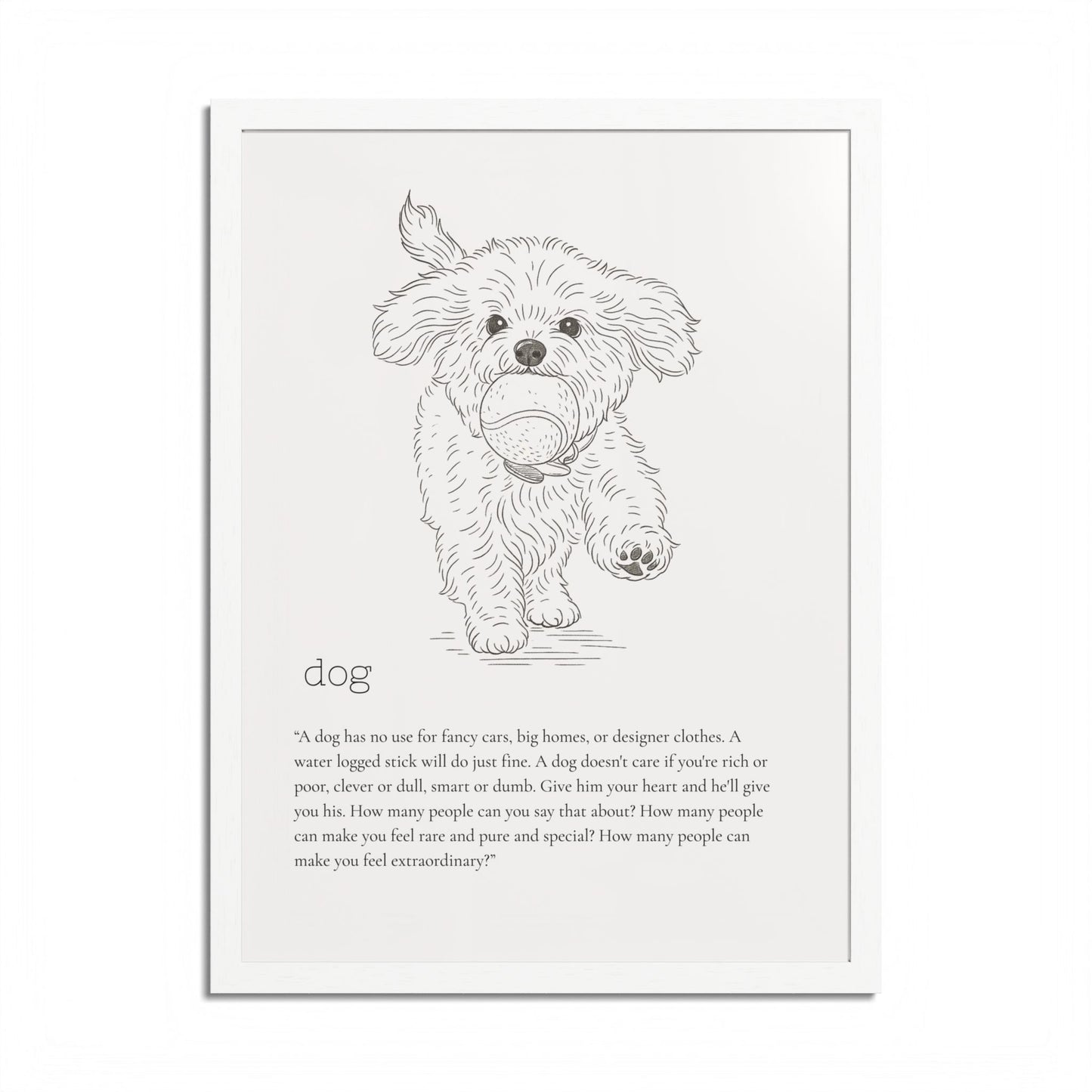 Dog-Themed Framed Poster Dog Lover's Art