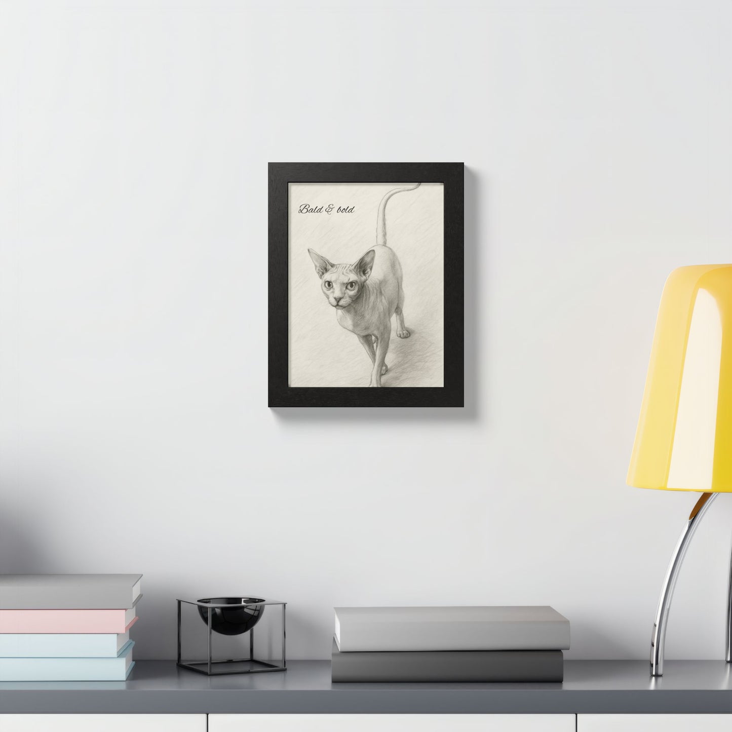 Bald And Bold Framed Sphynx Cat Poster