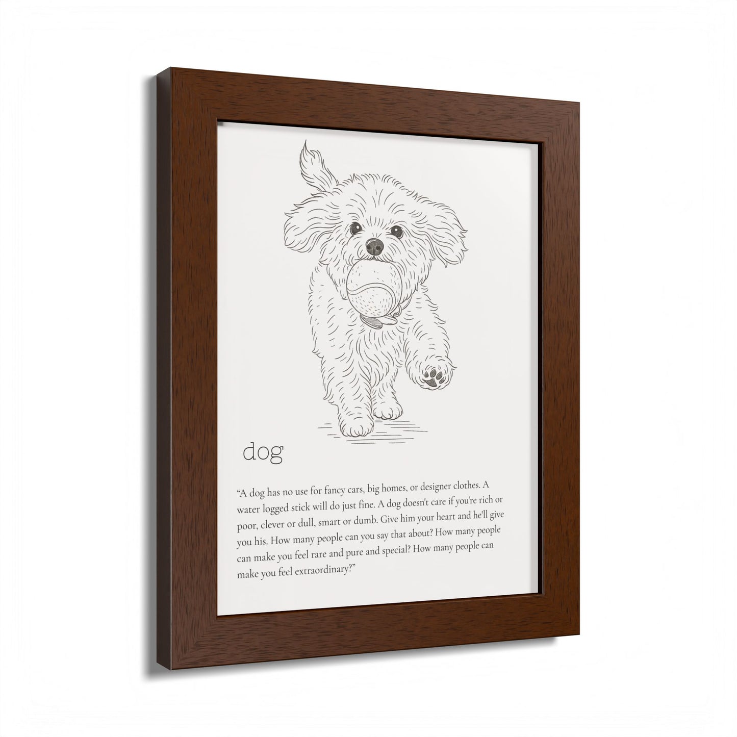 Dog-Themed Framed Poster Dog Lover's Art
