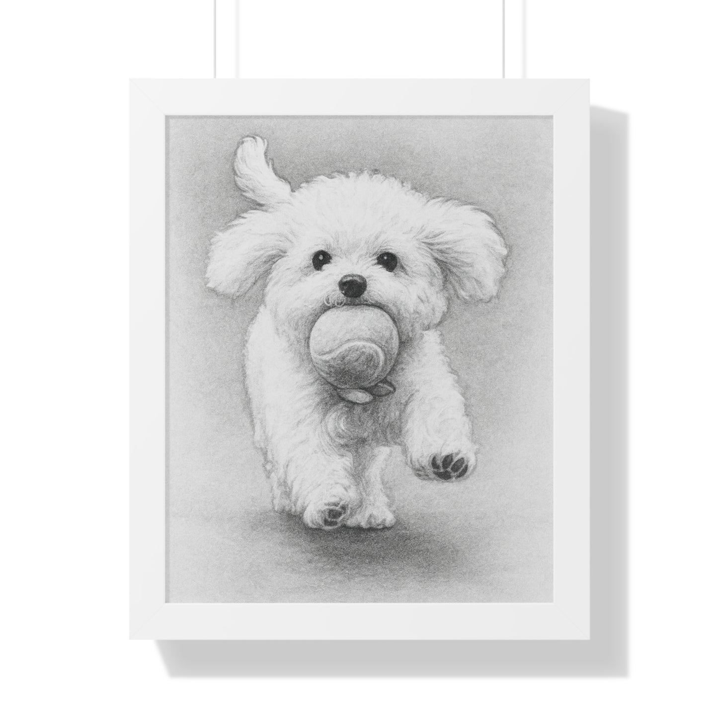 Framed Pet Portrait Pencil Sketch Poster