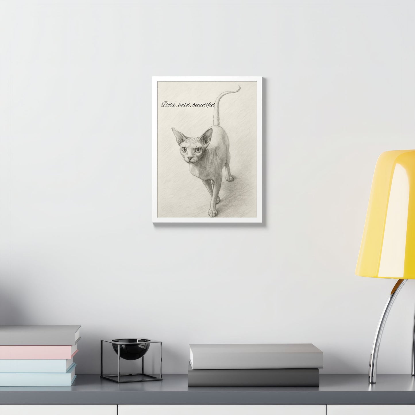 Bold,Bald ,Beautiful Sphynx Cat Framed Poster