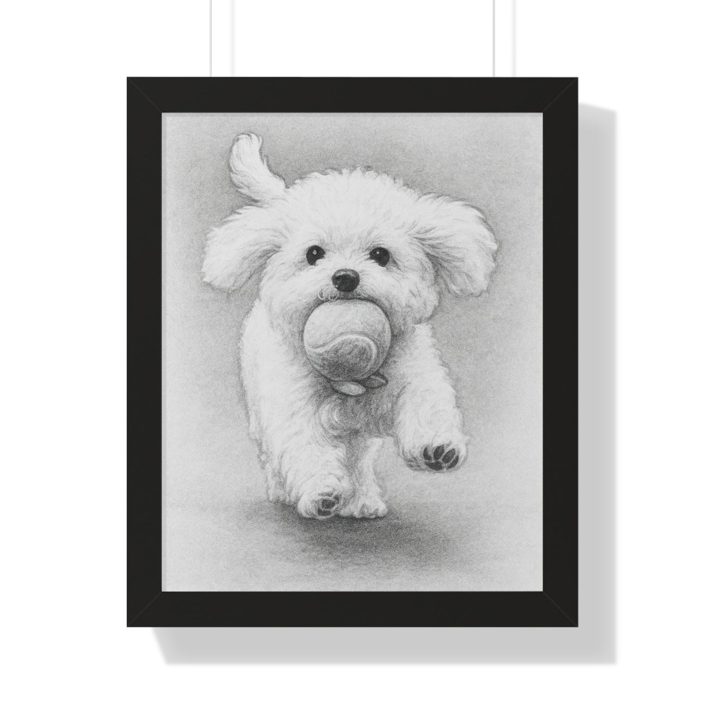 Framed Pet Portrait Pencil Sketch Poster