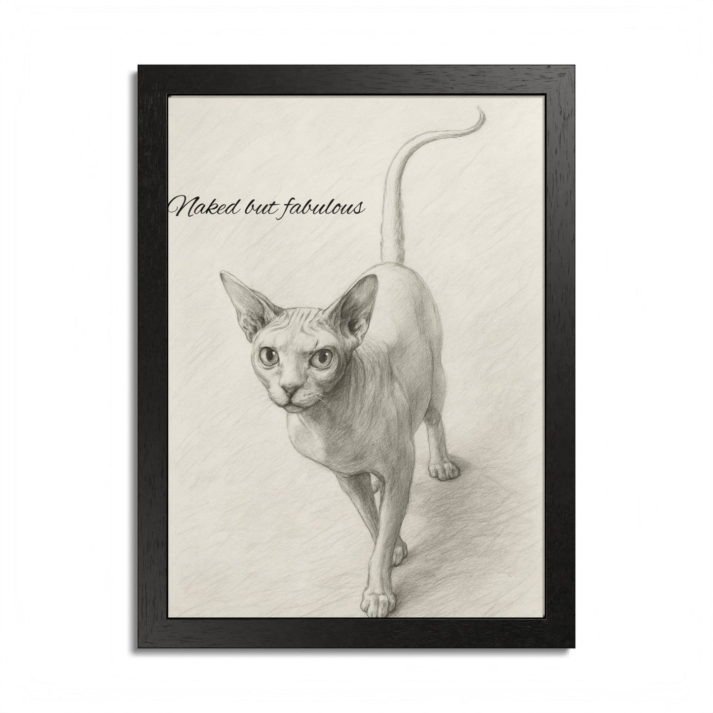 Naked But Fabulous Cat Framed Poster