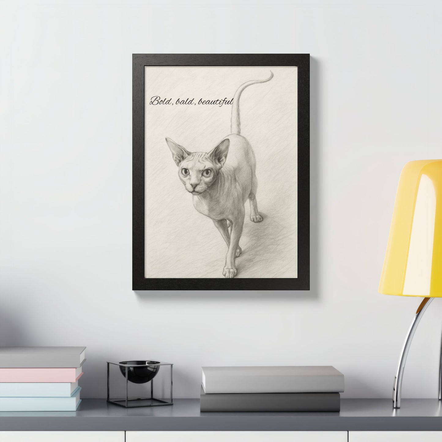 Bold,Bald ,Beautiful Sphynx Cat Framed Poster