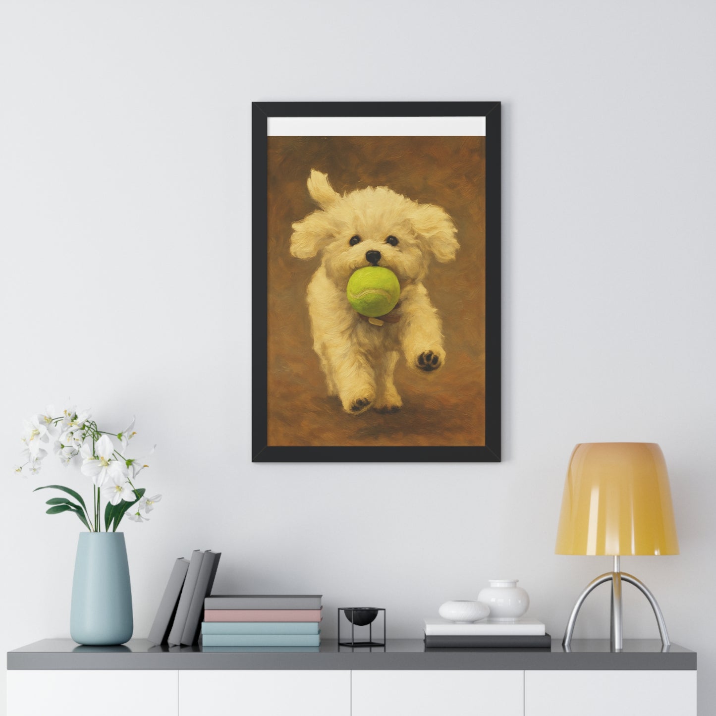 Charming Dog Framed Poster, Cute Puppy Wall Art, Pet Lover Gift, Home Decor, Animal Wall Decor, Dog Lover Gift