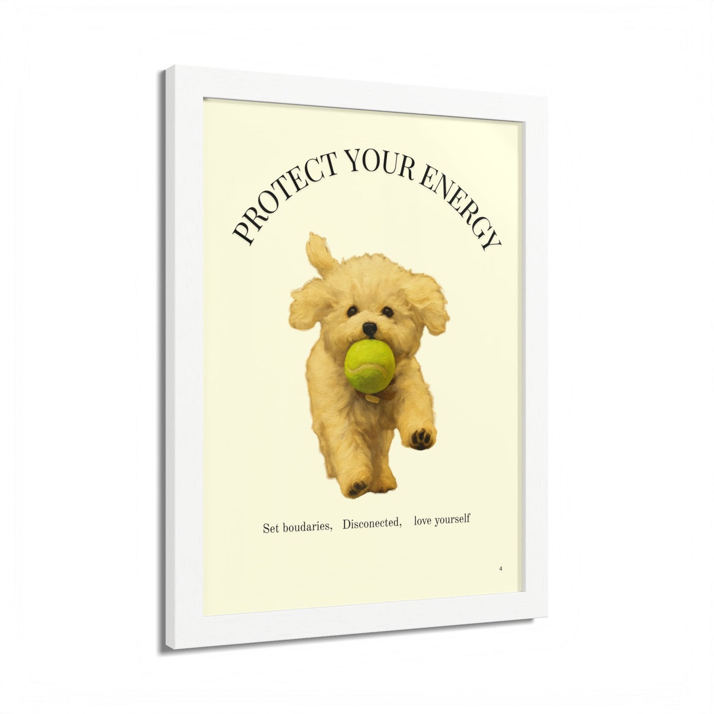 Protect Your Energy Poster Framed Dog Art Print