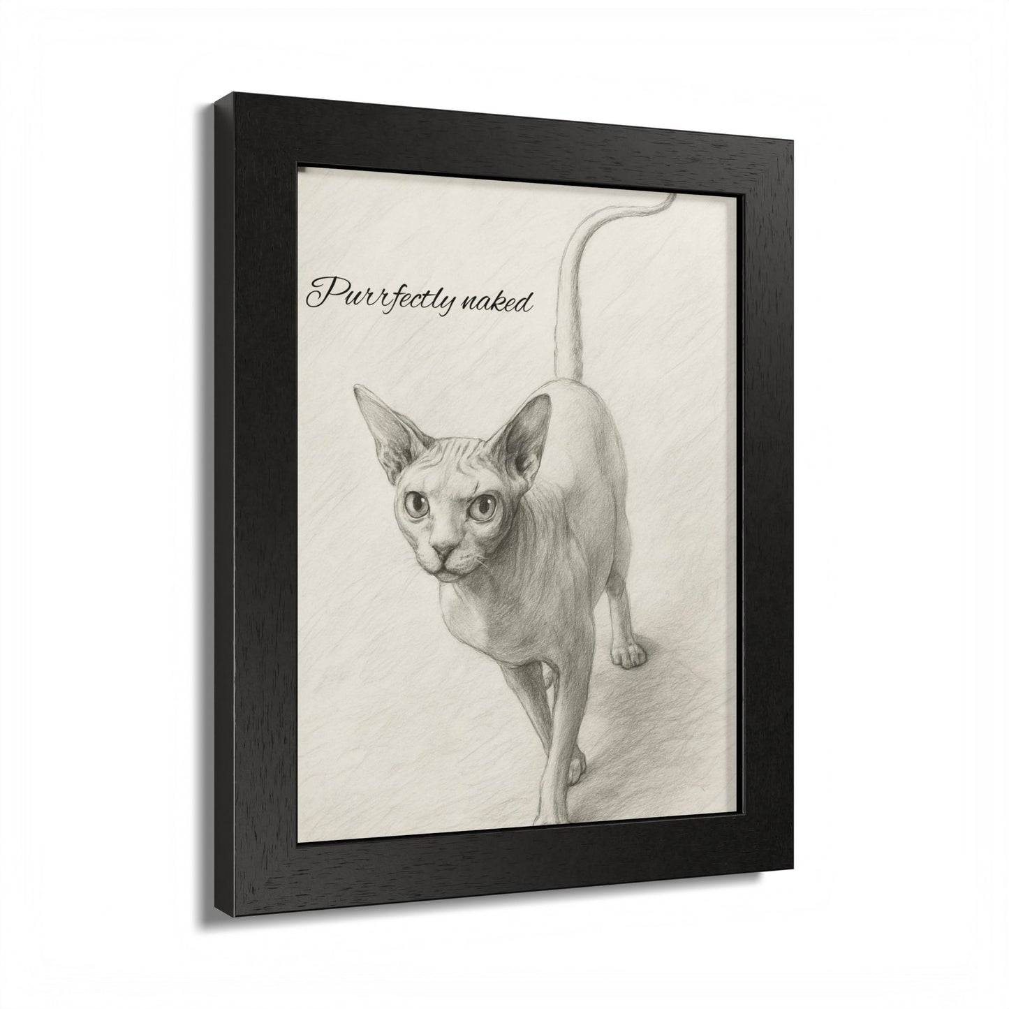 Purfectly Naked Sphynx Cat Lover Framed Poster