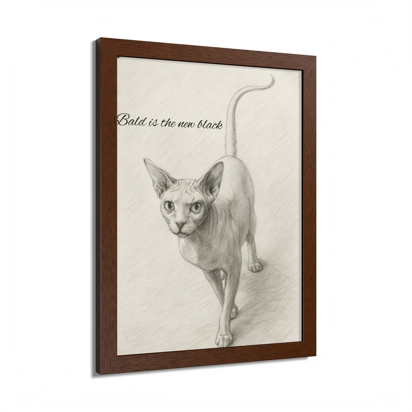 Blod is New Black Framed Sphynx Cat Print