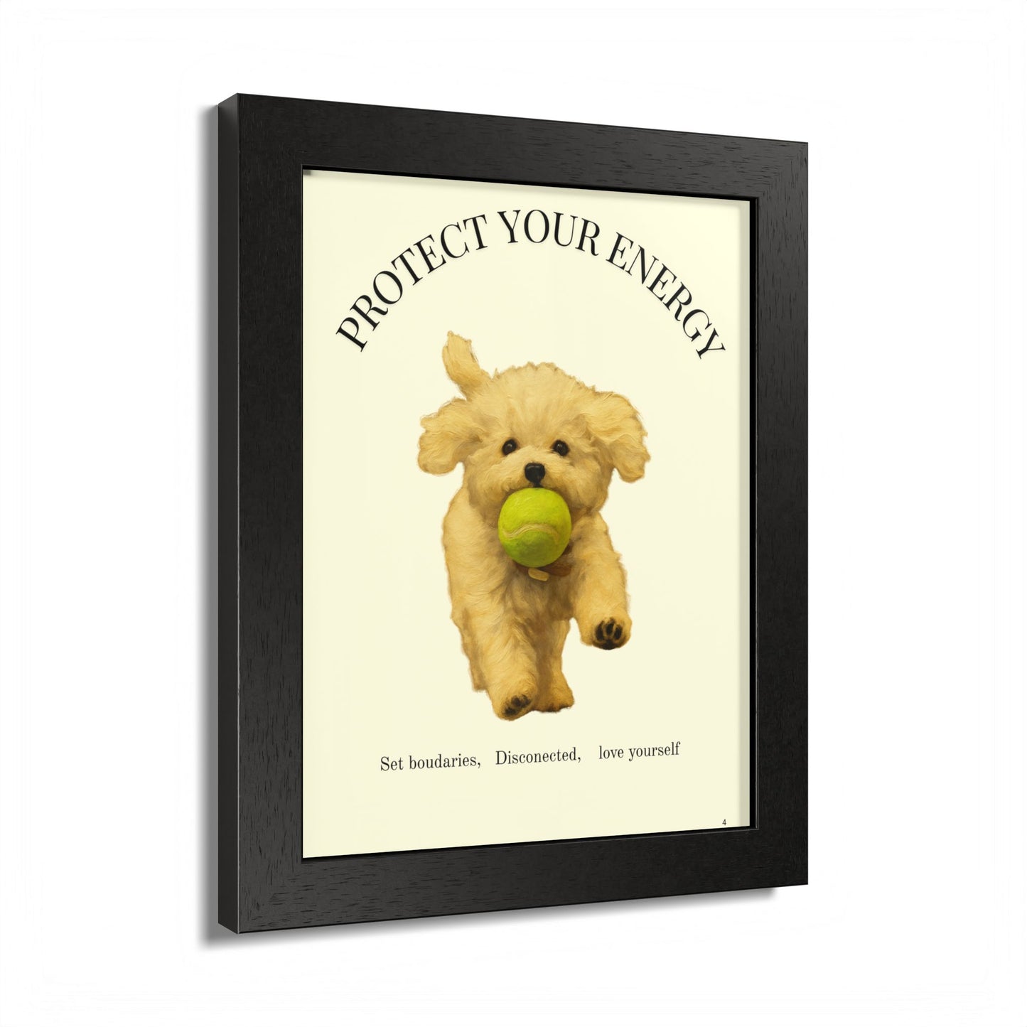 Protect Your Energy Poster Framed Dog Art Print