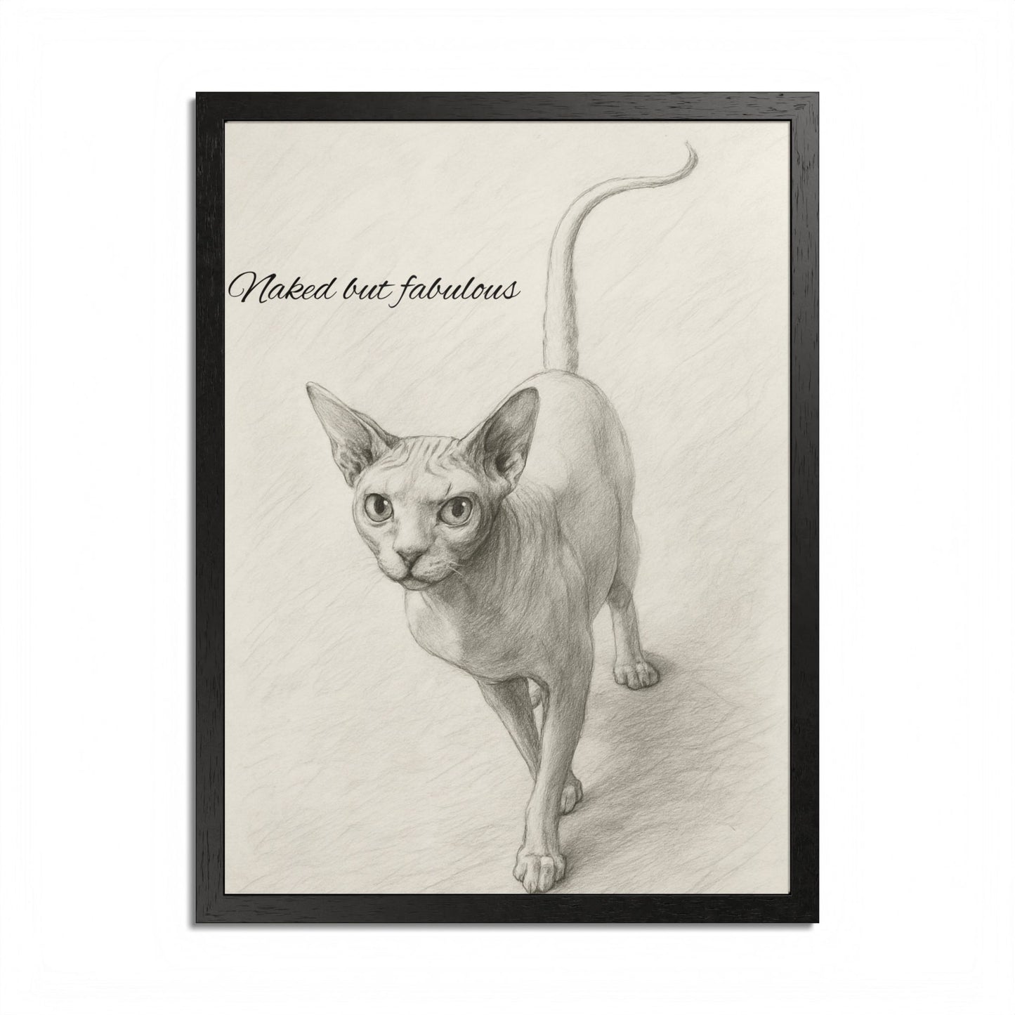 Naked But Fabulous Cat Framed Poster