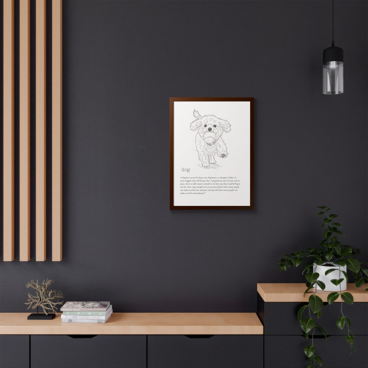 Dog-Themed Framed Poster Dog Lover's Art