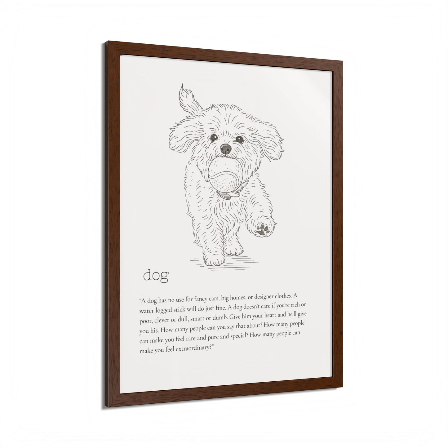 Dog-Themed Framed Poster Dog Lover's Art