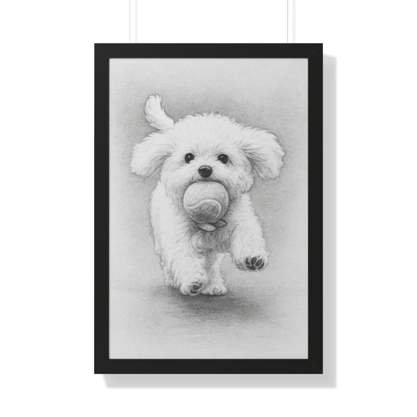 Framed Pet Portrait Pencil Sketch Poster