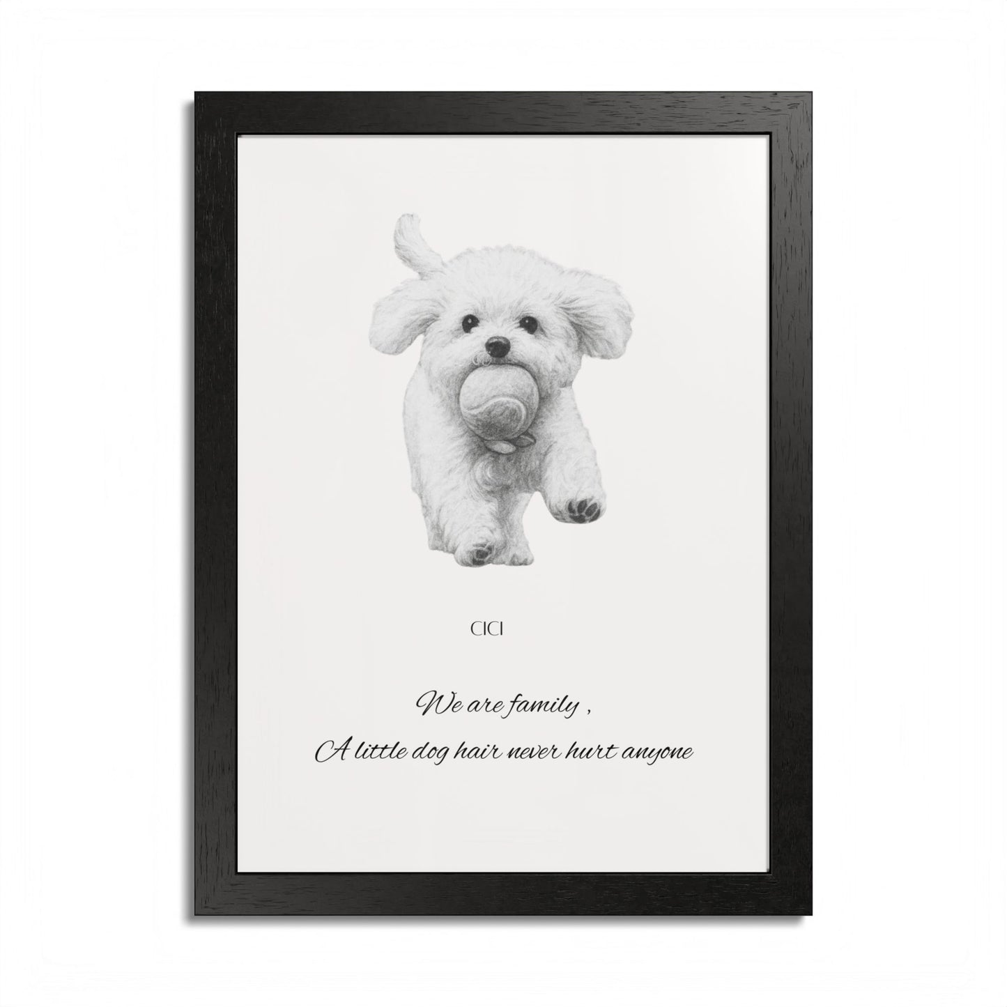 We Are Family Dog Name Personalized Framed Dog Family Poster