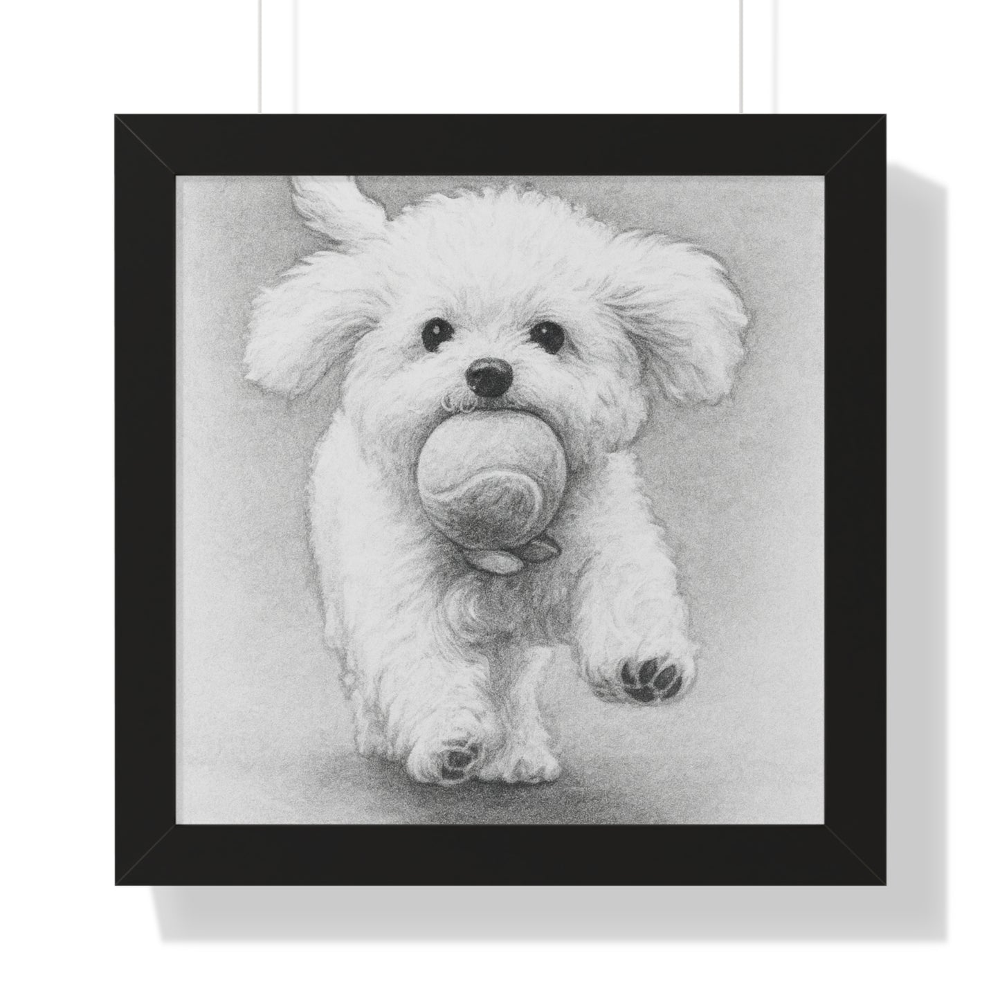 Framed Pet Portrait Pencil Sketch Poster