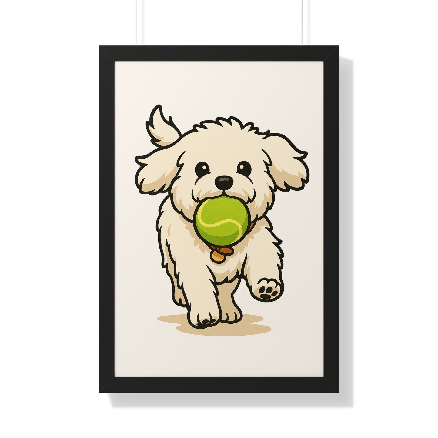 Dog Cartoon Framed Vertical Poster