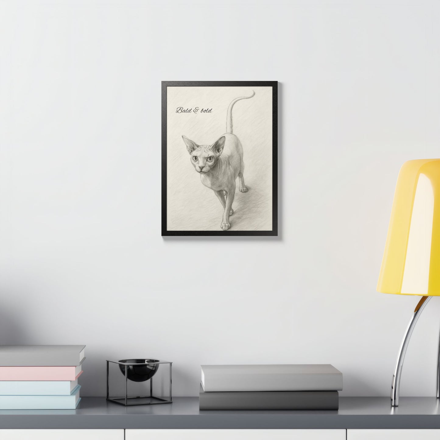 Bald And Bold Framed Sphynx Cat Poster