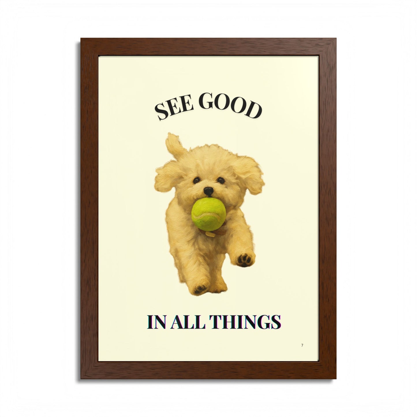 See Good in all things Framed Dog Poster Pet Customized