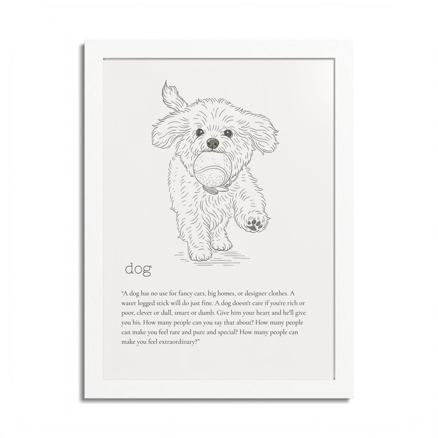 Dog-Themed Framed Poster Dog Lover's Art