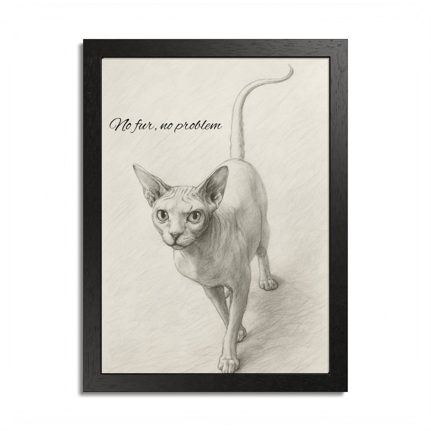 No Fur No Problem Sphynx Cat Poster