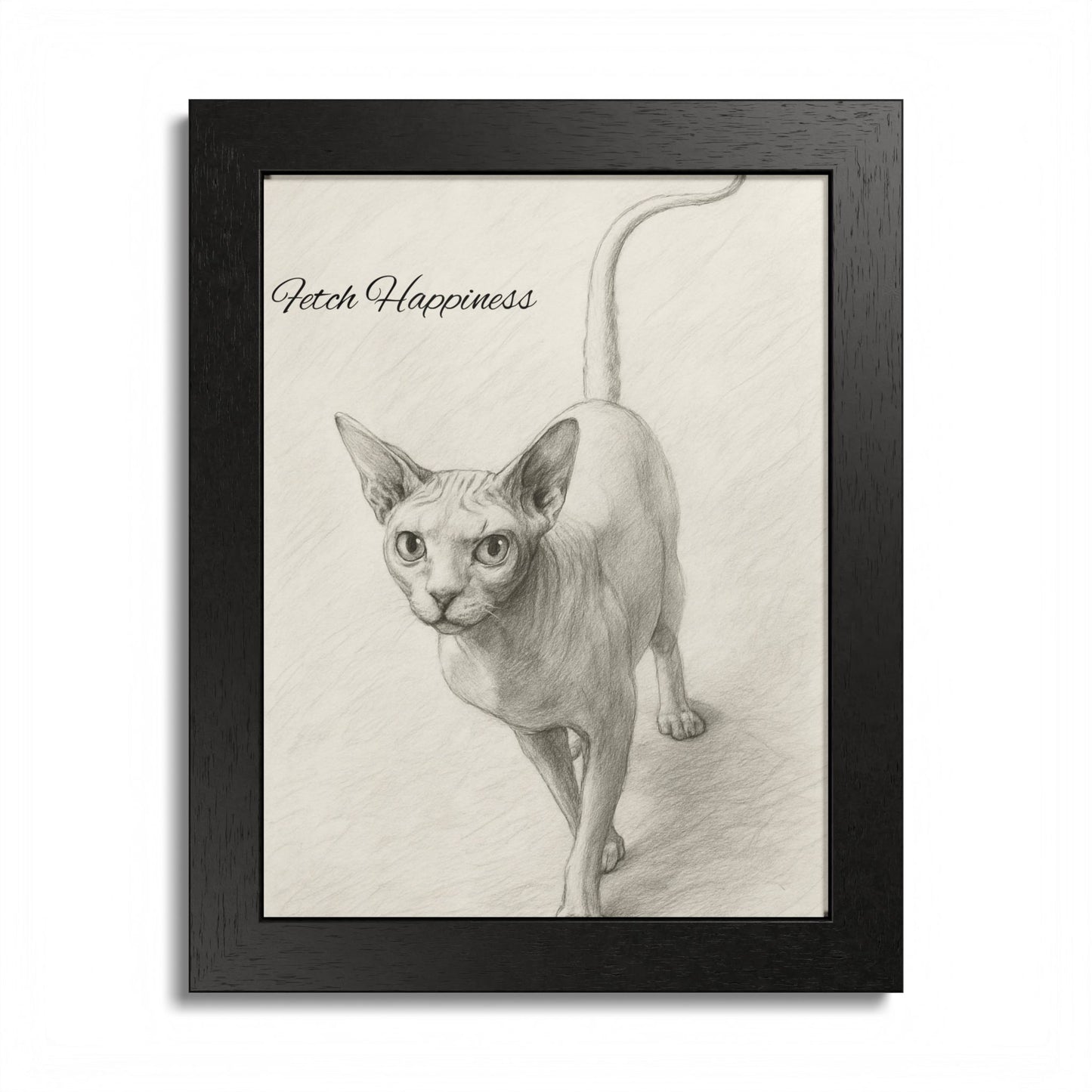 Fetch Happiness Sphynx Cat Poster Multi-Color Artwork for Cat Lovers