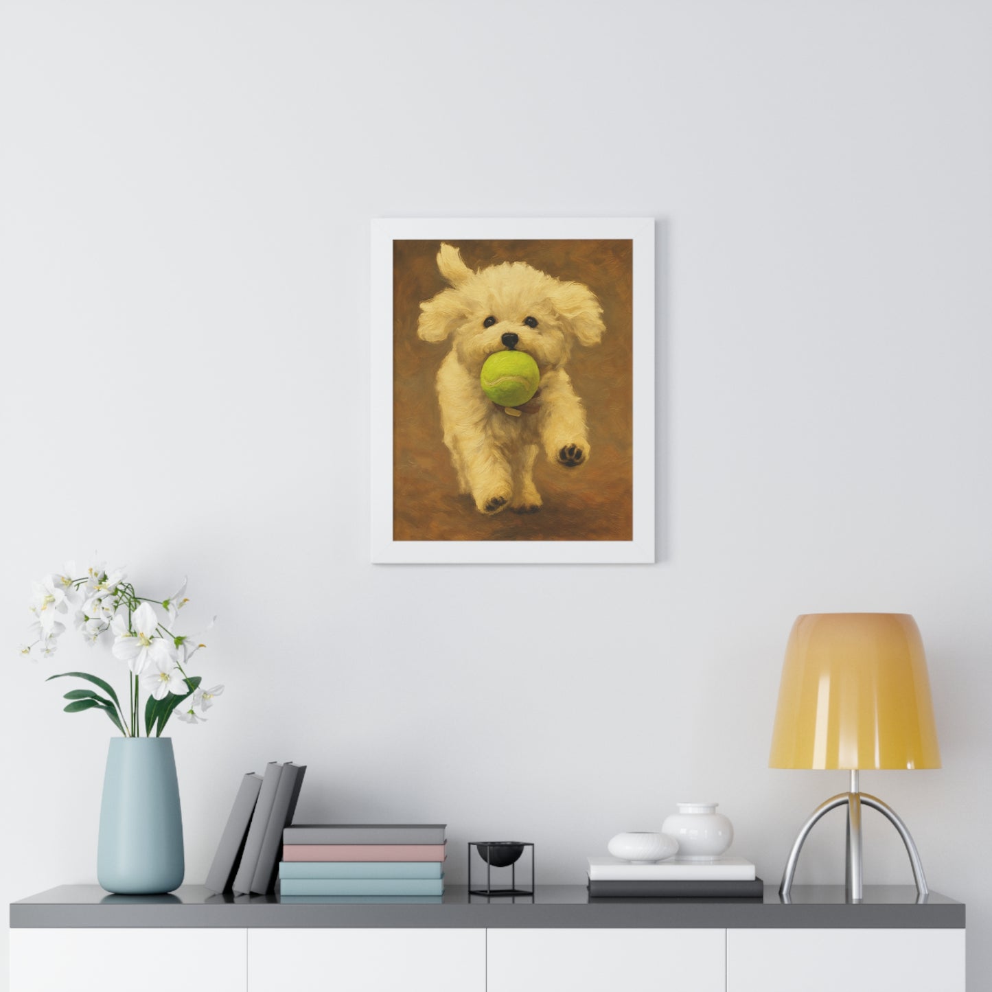 Framed Pet Handmade Oil Painting Style