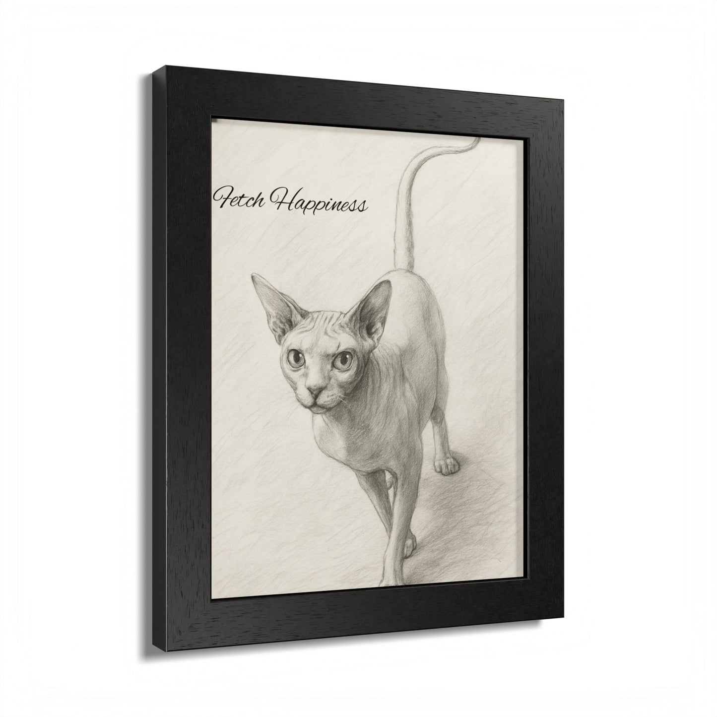Fetch Happiness Sphynx Cat Poster Multi-Color Artwork for Cat Lovers
