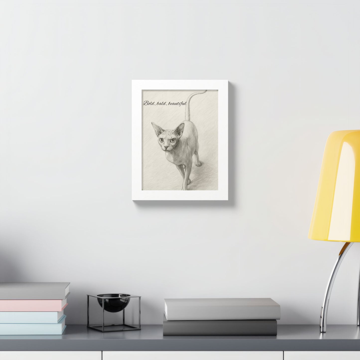 Bold,Bald ,Beautiful Sphynx Cat Framed Poster