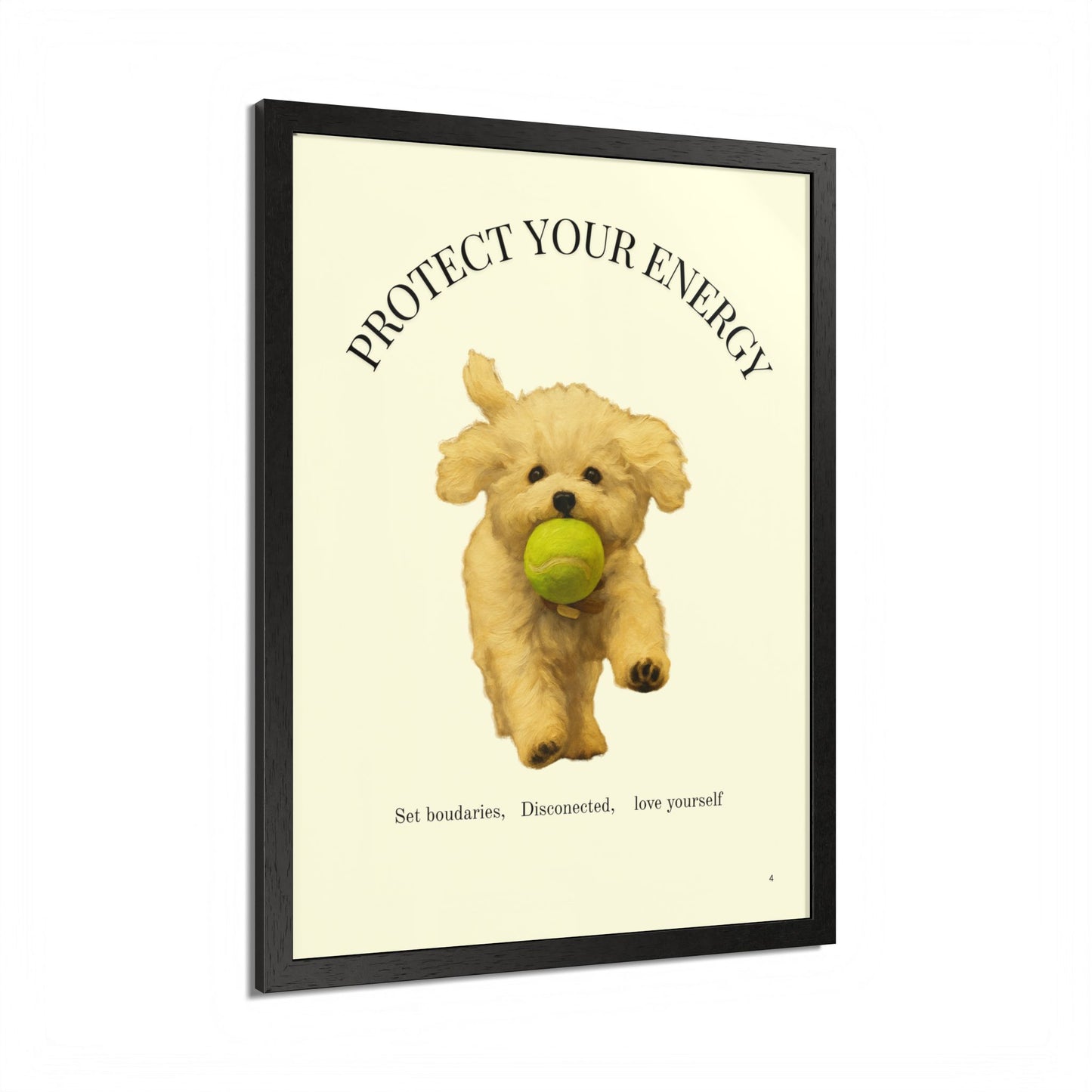Protect Your Energy Poster Framed Dog Art Print