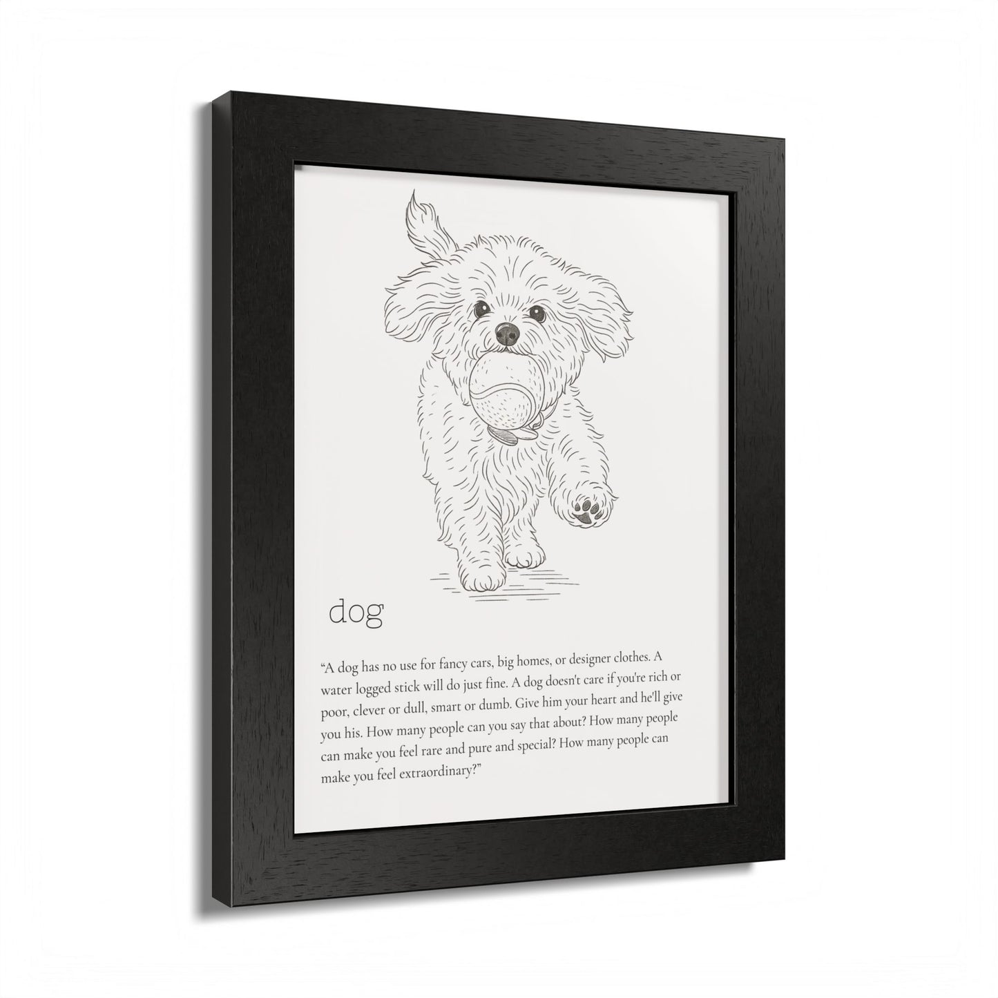 Dog-Themed Framed Poster Dog Lover's Art