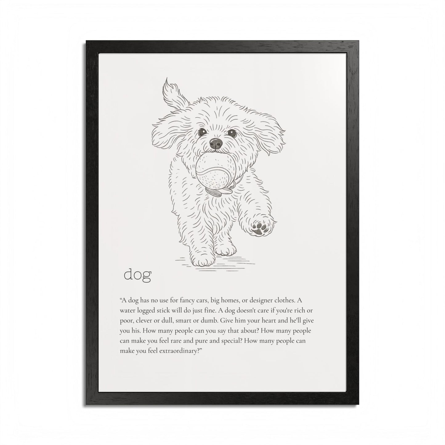 Dog-Themed Framed Poster Dog Lover's Art