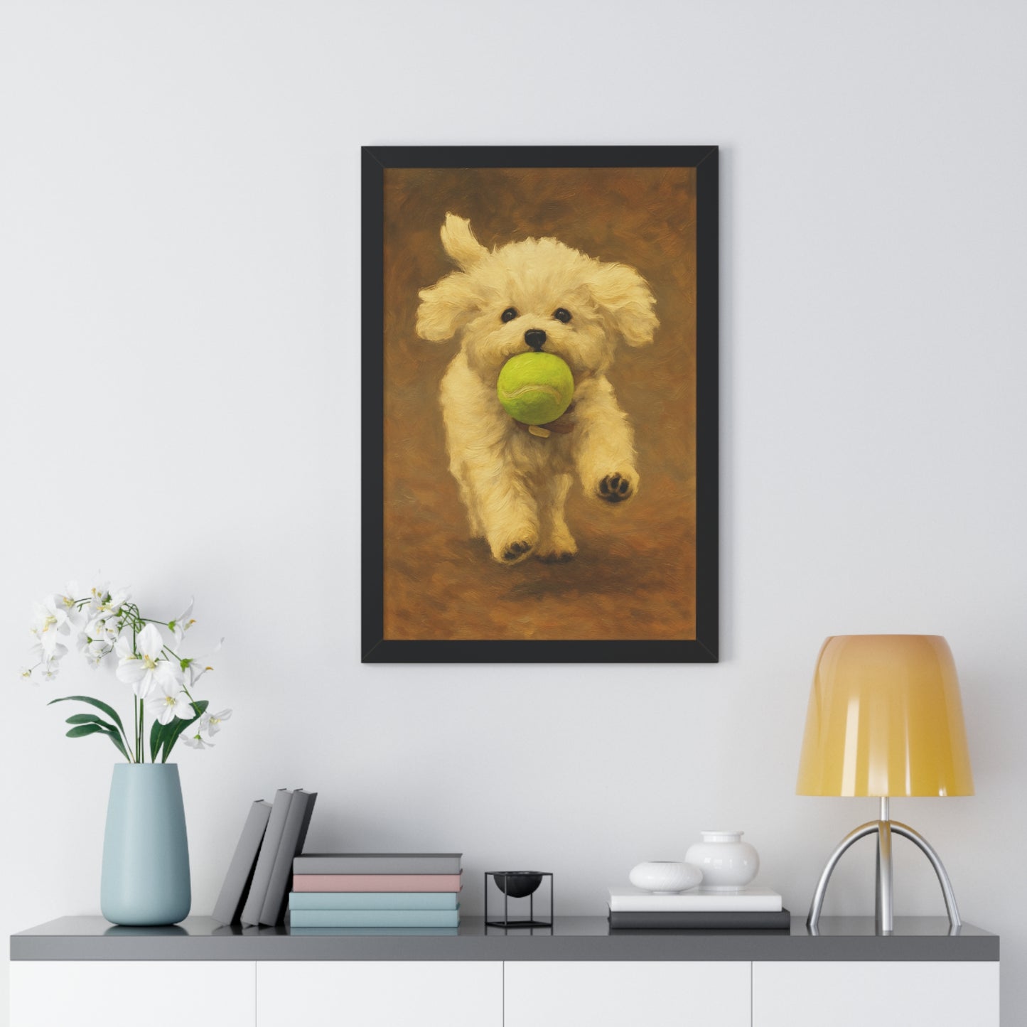 Framed Pet Handmade Oil Painting Style